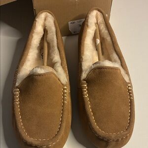 UGG Chestnut Suede Shearling Slippers